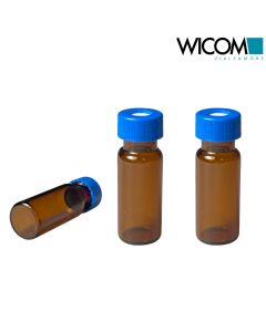 WICOM 9mm Schraubvial (Gewindeflasche), Braunglas, 2ml (1.5ml) 6mm weite Öffnung...